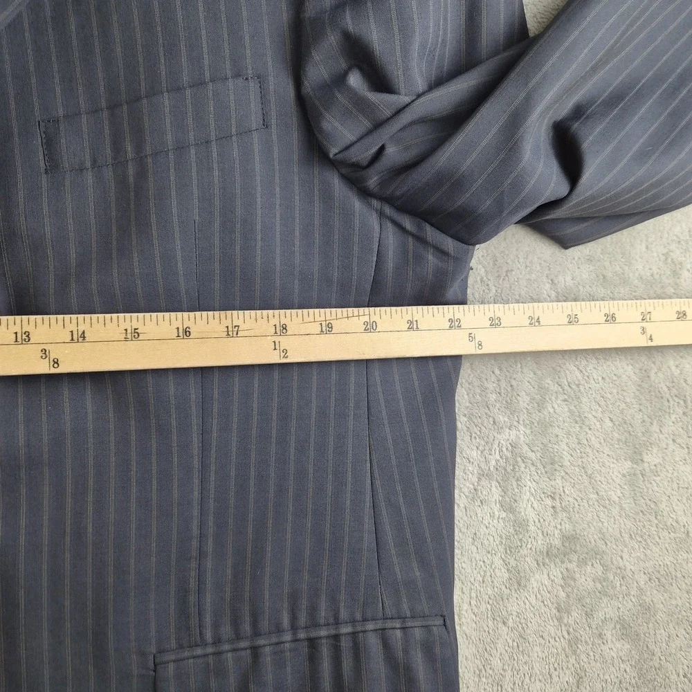 Kenneth Cole Blazer Jacket Mens Black Pinstripe 3 Buttons Sport Coat Made In USA